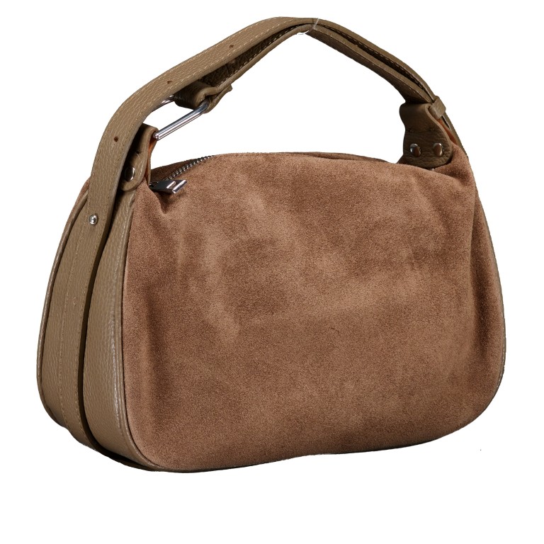Umhängetasche Velours Taupe, Farbe: taupe/khaki, Marke: Hausfelder Manufaktur, EAN: 4065646027992, Abmessungen in cm: 28x17x9.5, Bild 2 von 7