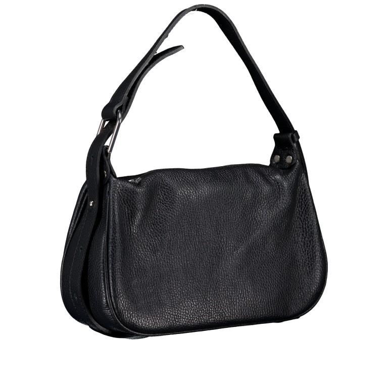 Umhängetasche Dollaro Schwarz, Farbe: schwarz, Marke: Hausfelder Manufaktur, EAN: 4065646028012, Abmessungen in cm: 28x17x9.5, Bild 2 von 6