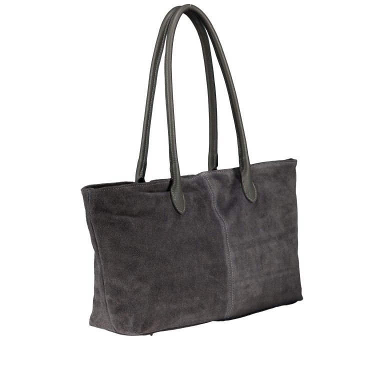 Shopper Velours variabel in der Form Dunkelgrau, Farbe: grau, Marke: Hausfelder Manufaktur, EAN: 4065646028036, Abmessungen in cm: 40x25x10.5, Bild 2 von 9