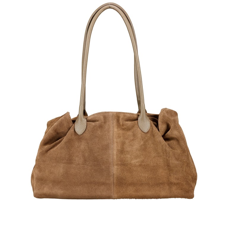 Shopper Velours variabel in der Form Taupe, Farbe: taupe/khaki, Marke: Hausfelder Manufaktur, EAN: 4065646028043, Abmessungen in cm: 40x25x10.5, Bild 4 von 9