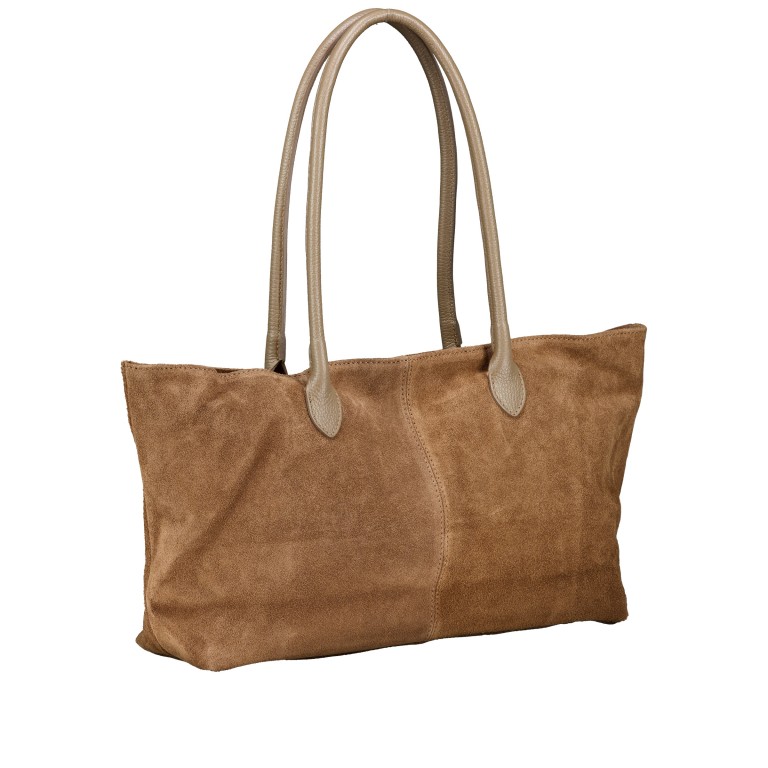 Shopper Velours variabel in der Form Taupe, Farbe: taupe/khaki, Marke: Hausfelder Manufaktur, EAN: 4065646028043, Abmessungen in cm: 40x25x10.5, Bild 2 von 9