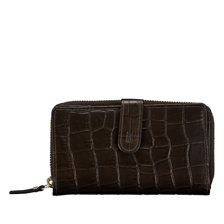 Geldbörse Kroko mit RFID-Schutz Dark Brown, Farbe: braun, Marke: Hausfelder Manufaktur, EAN: 4065646026209, Abmessungen in cm: 10.5x15.5x3, Bild 1 von 5