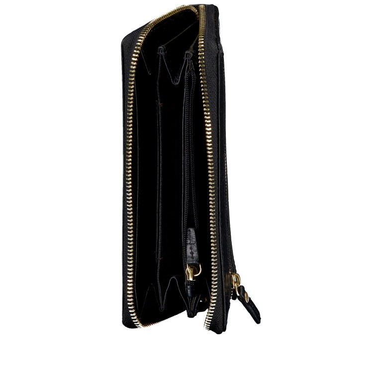 Geldbörse Kroko mit RFID-Schutz Black, Farbe: schwarz, Marke: Hausfelder Manufaktur, EAN: 4065646026216, Abmessungen in cm: 19x10x2.5, Bild 4 von 4