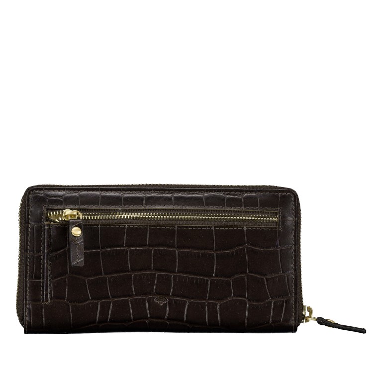 Geldbörse Kroko mit RFID-Schutz Dark Brown, Farbe: braun, Marke: Hausfelder Manufaktur, EAN: 4065646026223, Abmessungen in cm: 19x10x2.5, Bild 3 von 4