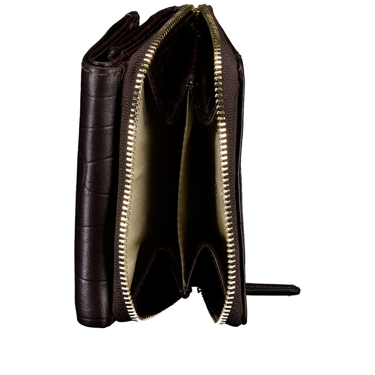 Geldbörse Kroko mit RFID-Schutz Dark Brown, Farbe: braun, Marke: Hausfelder Manufaktur, EAN: 4065646026247, Abmessungen in cm: 10.2x7.5x2.5, Bild 5 von 5
