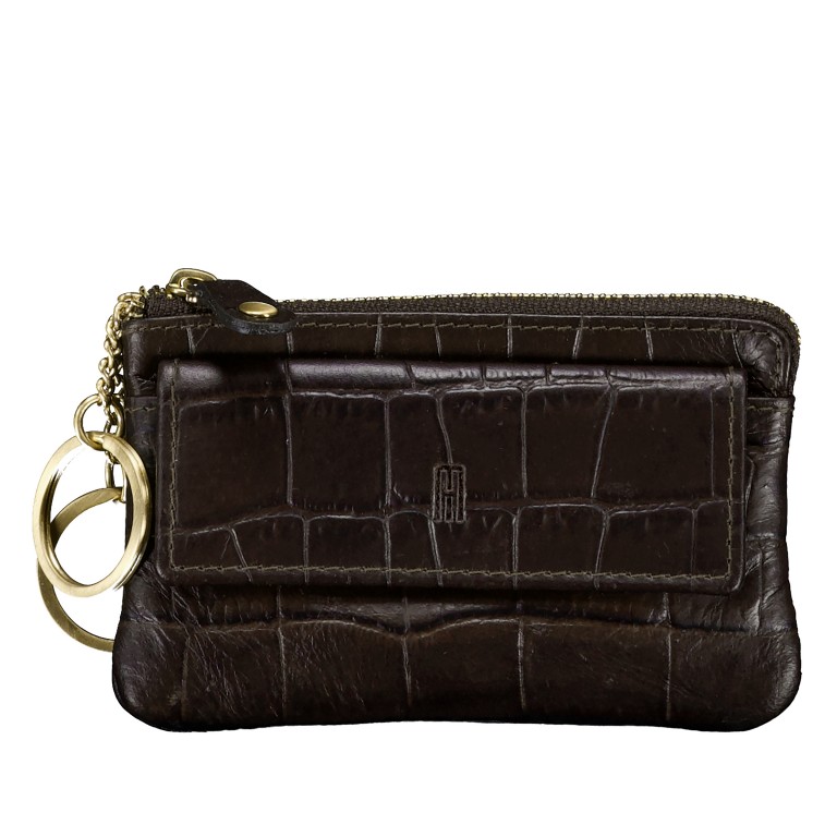 Schlüsselanhänger Kroko Dark Brown, Farbe: braun, Marke: Hausfelder Manufaktur, EAN: 4065646026261, Abmessungen in cm: 12x8x1.5, Bild 1 von 4