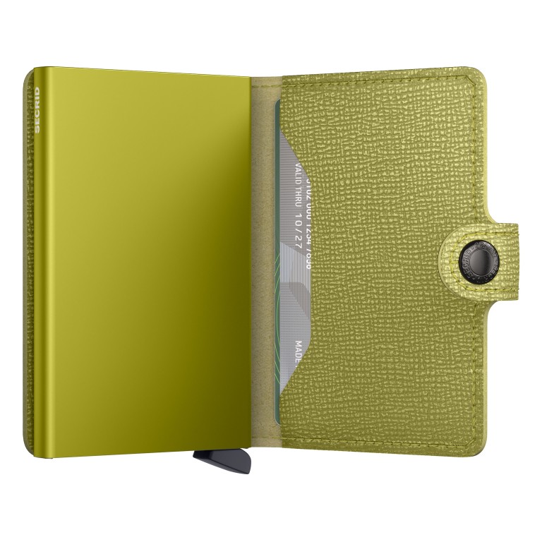 Geldbörse Miniwallet Crisple Lime, Farbe: grün/oliv, Marke: Secrid, EAN: 8721077501024, Abmessungen in cm: 6.8x10.2x1.6, Bild 4 von 5