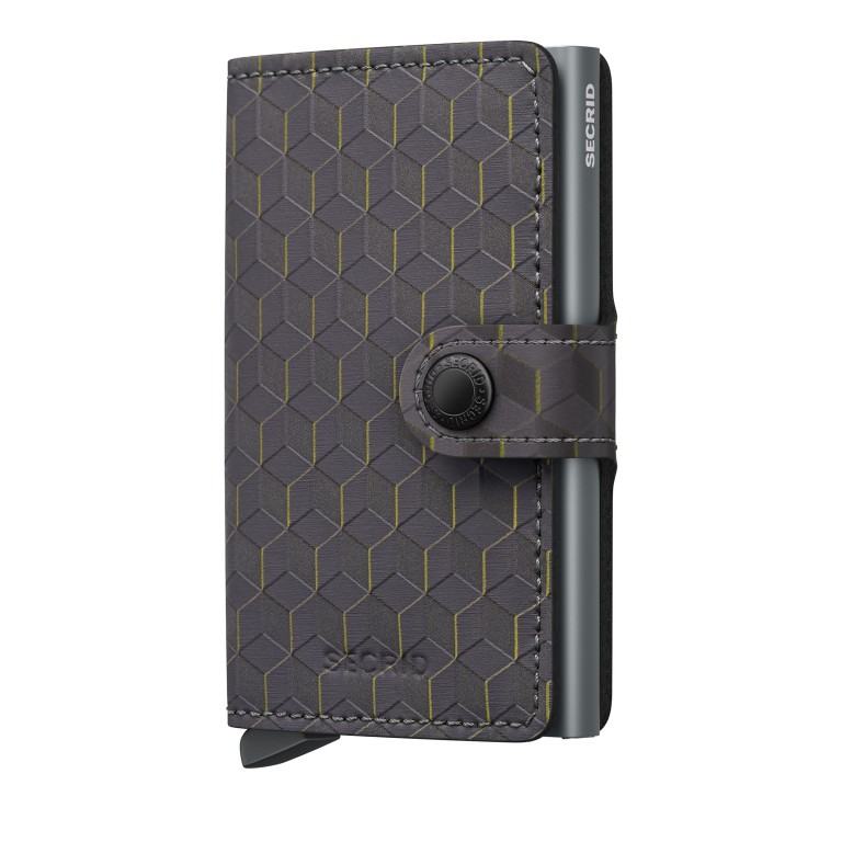 Geldbörse Miniwallet Optical mit RFID-Schutz Grey Yellow, Farbe: grau, Marke: Secrid, EAN: 8721077501192, Abmessungen in cm: 6.8x10.2x2.1, Bild 1 von 5