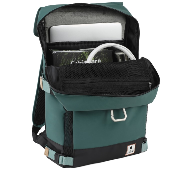Rucksack Commuter mit Laptopfach 13 Zoll Grün, Farbe: grün/oliv, Marke: Faguo, EAN: 3666868053762, Abmessungen in cm: 27.5x43x11, Bild 6 von 8