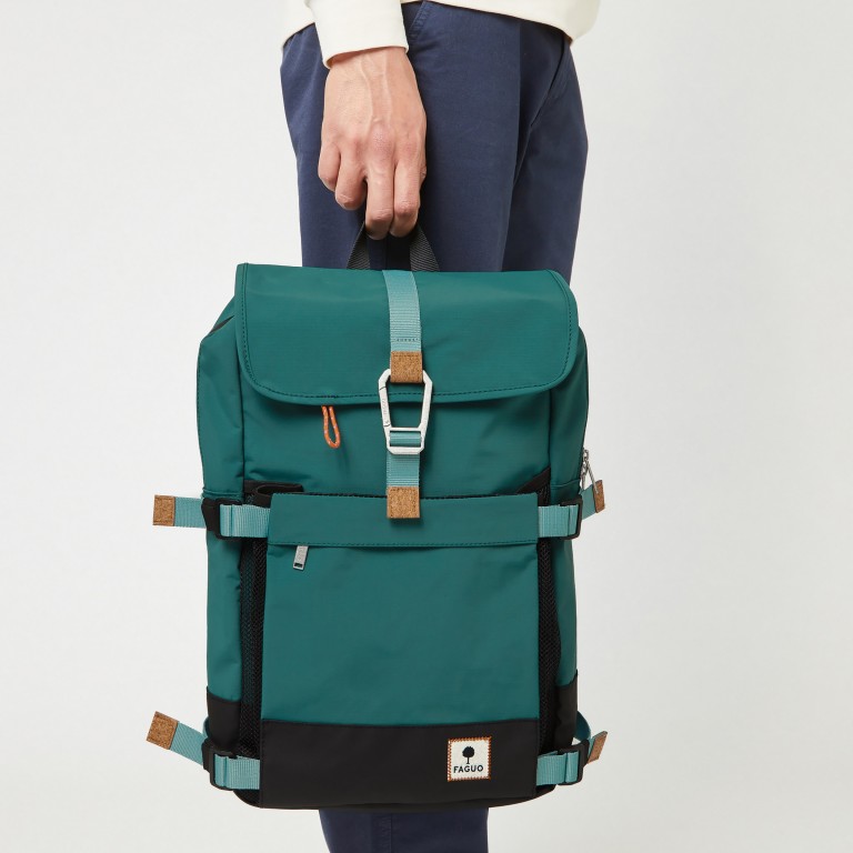 Rucksack Commuter mit Laptopfach 13 Zoll Grün, Farbe: grün/oliv, Marke: Faguo, EAN: 3666868053762, Abmessungen in cm: 27.5x43x11, Bild 4 von 8