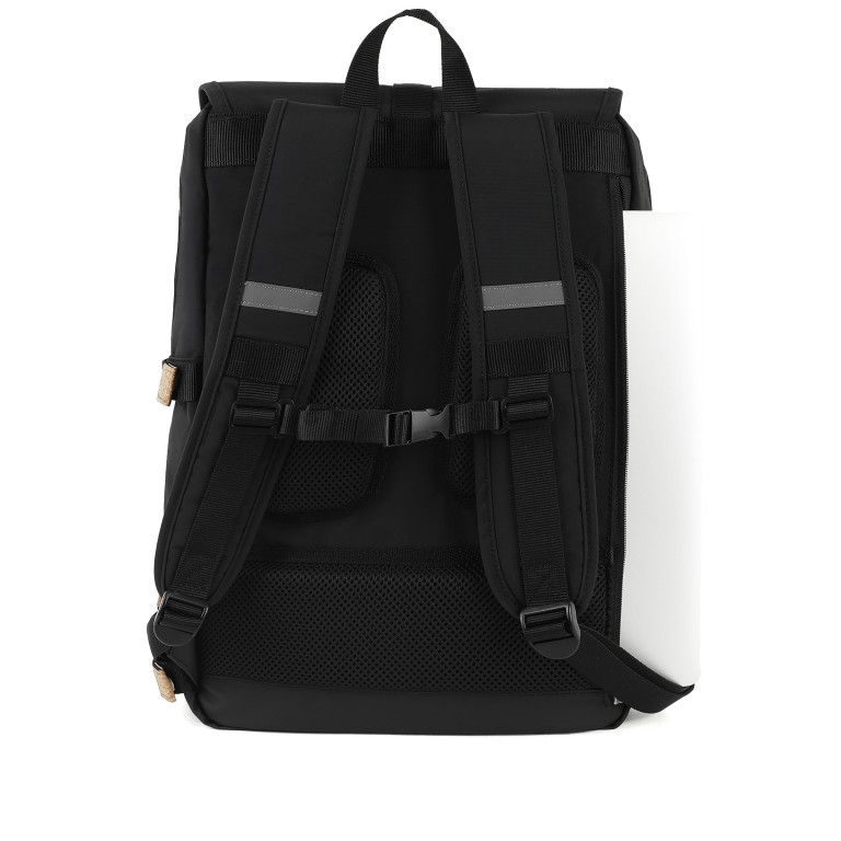 Rucksack Commuter mit Laptopfach 13 Zoll Black, Farbe: schwarz, Marke: Faguo, EAN: 3666868053786, Abmessungen in cm: 27.5x43x11, Bild 3 von 8