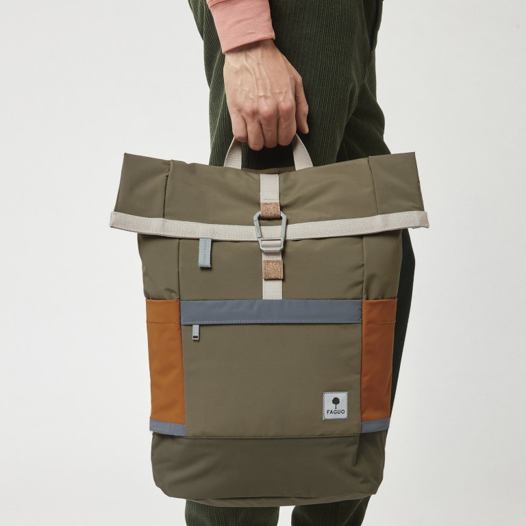 Rucksack Cycling mit Laptopfach 15 Zoll Khaki, Farbe: taupe/khaki, Marke: Faguo, EAN: 3666868053731, Abmessungen in cm: 28x46x12.5, Bild 5 von 6