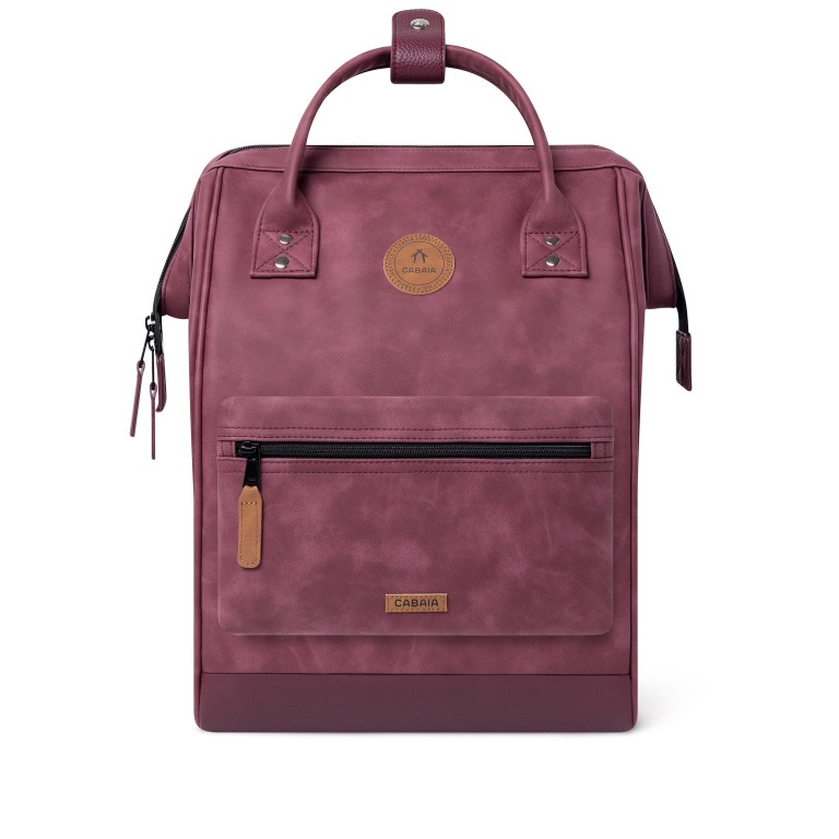 Rucksack Adventurer Medium Dehli mit zwei auswechselbaren Vortaschen Weinrot, Farbe: rot/weinrot, Marke: Cabaia, EAN: 3701328346371, Abmessungen in cm: 27x41x16, Bild 3 von 10