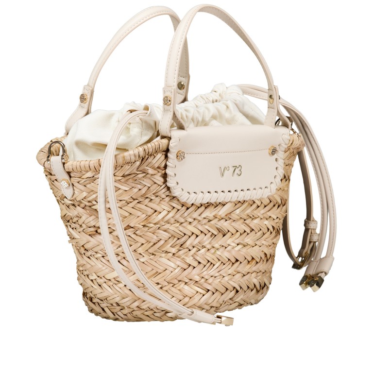 Korbtasche Vanna Off White Natur, Farbe: beige, Marke: V°73, EAN: 8051941026279, Abmessungen in cm: 22x22.5x18.5, Bild 2 von 8