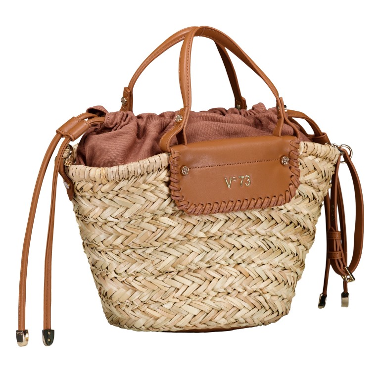 Korbtasche Vanna Cuoio Naturale, Farbe: cognac, Marke: V°73, EAN: 8051941026286, Abmessungen in cm: 22x22.5x18.5, Bild 2 von 8