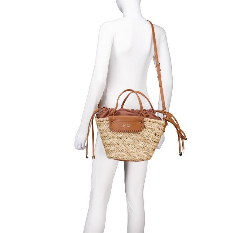 Korbtasche Vanna Cuoio Naturale, Farbe: cognac, Marke: V°73, EAN: 8051941026286, Abmessungen in cm: 22x22.5x18.5, Bild 6 von 8