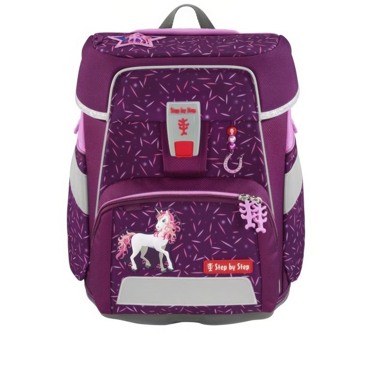 Schulranzen Space Set 5-teilig Pretty Unicorn Nuala, Farbe: rot/weinrot, Marke: Step by Step, EAN: 4047443538963, Abmessungen in cm: 28x37x20, Bild 2 von 14