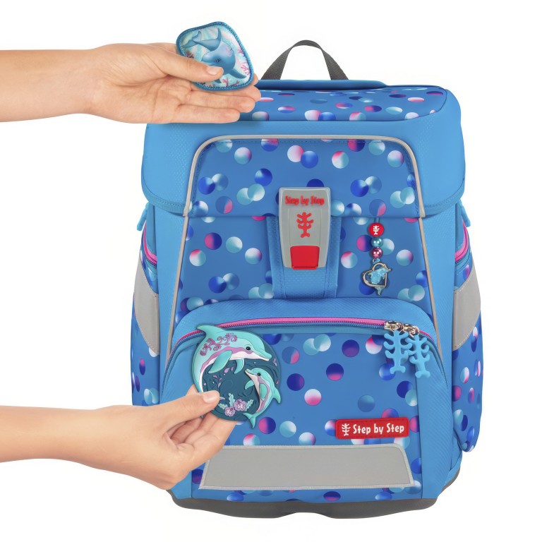 Schulranzen Space Set 5-teilig Dolphin Finja, Farbe: blau/petrol, Marke: Step by Step, EAN: 4047443538956, Abmessungen in cm: 28x37x20, Bild 3 von 14