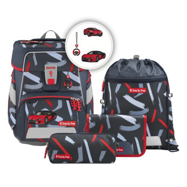 Schulranzen Space Set 5-teilig Sports Car Mick, Farbe: anthrazit, Marke: Step by Step, EAN: 4047443538925, Abmessungen in cm: 28x37x20, Bild 1 von 14