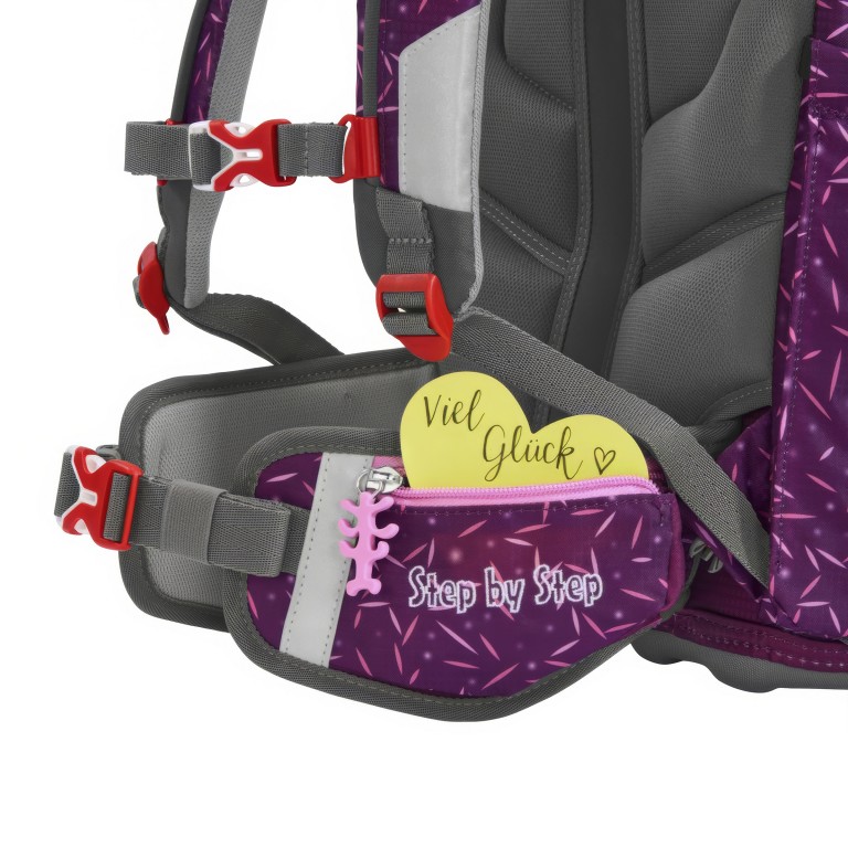 Schulranzen Fit Set 5-teilig Pretty Unicorn Nuala, Farbe: rot/weinrot, Marke: Step by Step, EAN: 4047443543936, Abmessungen in cm: 28x37.5x20, Bild 12 von 16