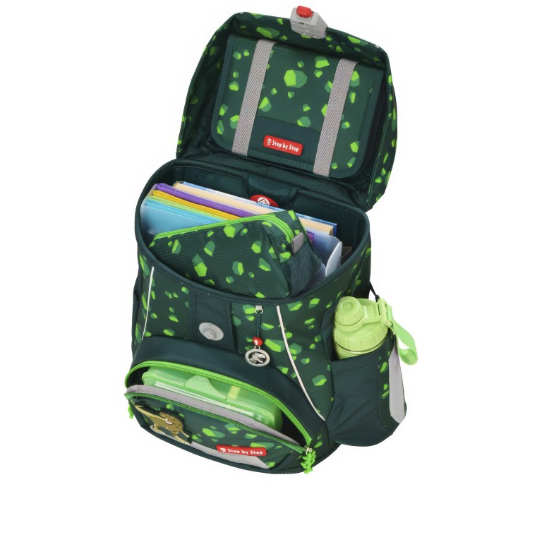 Schulranzen Fit Set 5-teilig Dino Targo, Farbe: grün/oliv, Marke: Step by Step, EAN: 4047443543899, Abmessungen in cm: 28x37.5x20, Bild 7 von 16