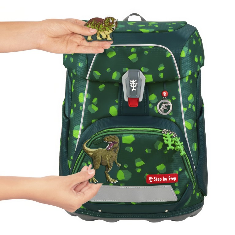 Schulranzen Fit Set 5-teilig Dino Targo, Farbe: grün/oliv, Marke: Step by Step, EAN: 4047443543899, Abmessungen in cm: 28x37.5x20, Bild 3 von 16
