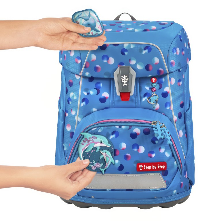 Schulranzen Fit Set 5-teilig Dolphin Finja, Farbe: blau/petrol, Marke: Step by Step, EAN: 4047443543929, Abmessungen in cm: 28x37.5x20, Bild 3 von 16