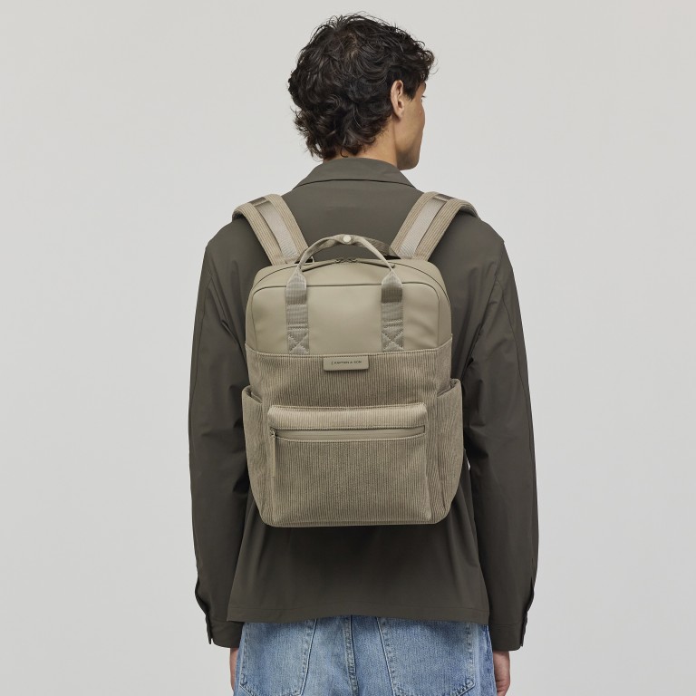 Rucksack Bergen Pro Cord Dusty Khaki, Farbe: taupe/khaki, Marke: Kapten & Son, EAN: 4251145258665, Abmessungen in cm: 28x39x11.5, Bild 9 von 10
