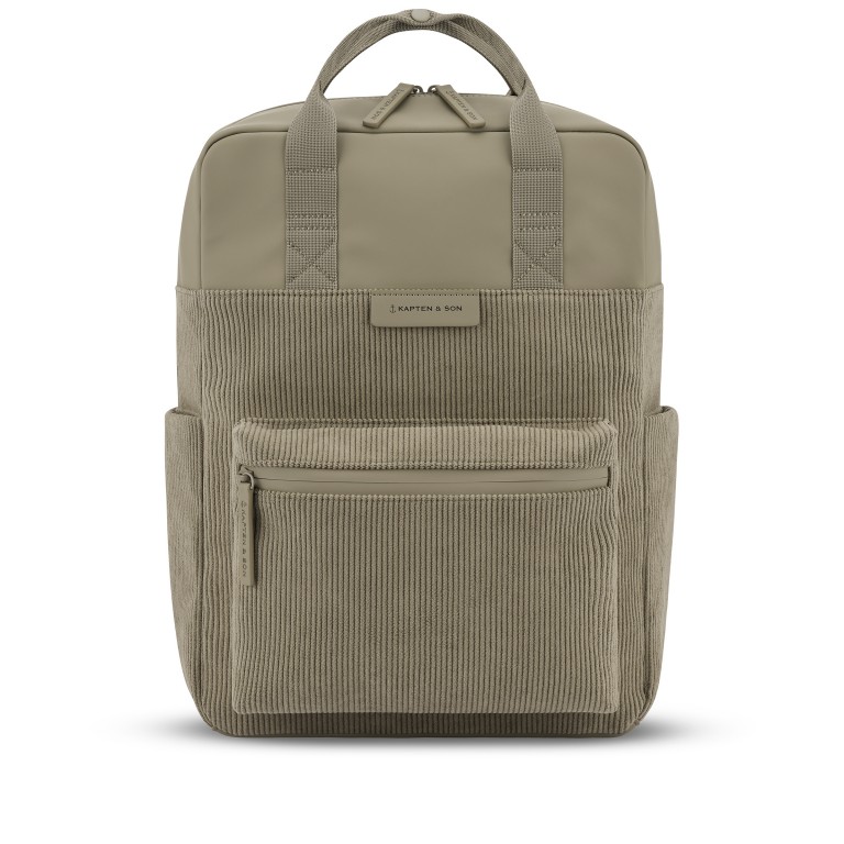 Rucksack Bergen Pro Cord Dusty Khaki, Farbe: taupe/khaki, Marke: Kapten & Son, EAN: 4251145258665, Abmessungen in cm: 28x39x11.5, Bild 1 von 10