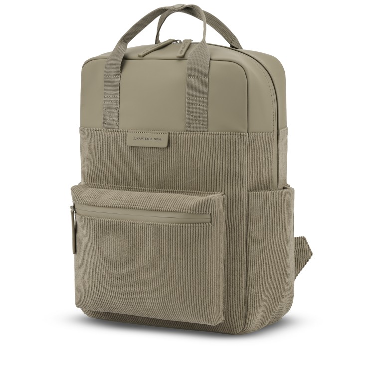 Rucksack Bergen Pro Cord Dusty Khaki, Farbe: taupe/khaki, Marke: Kapten & Son, EAN: 4251145258665, Abmessungen in cm: 28x39x11.5, Bild 2 von 10