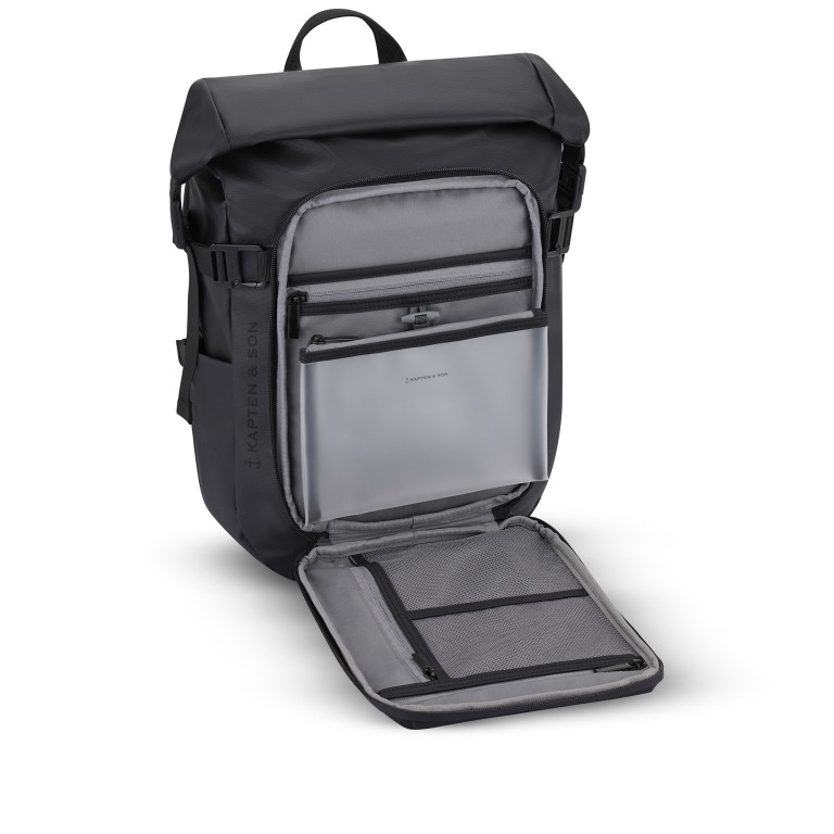 Rucksack Lisbon Small All Black, Farbe: schwarz, Marke: Kapten & Son, EAN: 4251145258528, Abmessungen in cm: 30x40x17, Bild 7 von 7