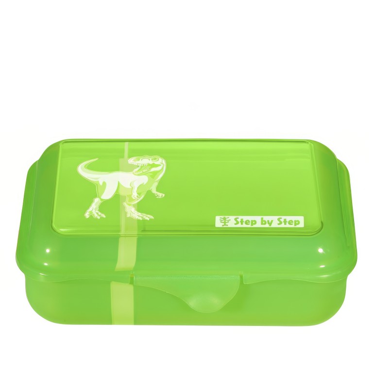 Brotdose Lunchbox Dino Targo, Farbe: grün/oliv, Marke: Step by Step, EAN: 4047443542946, Abmessungen in cm: 17.7x12.9x5.9, Bild 1 von 2