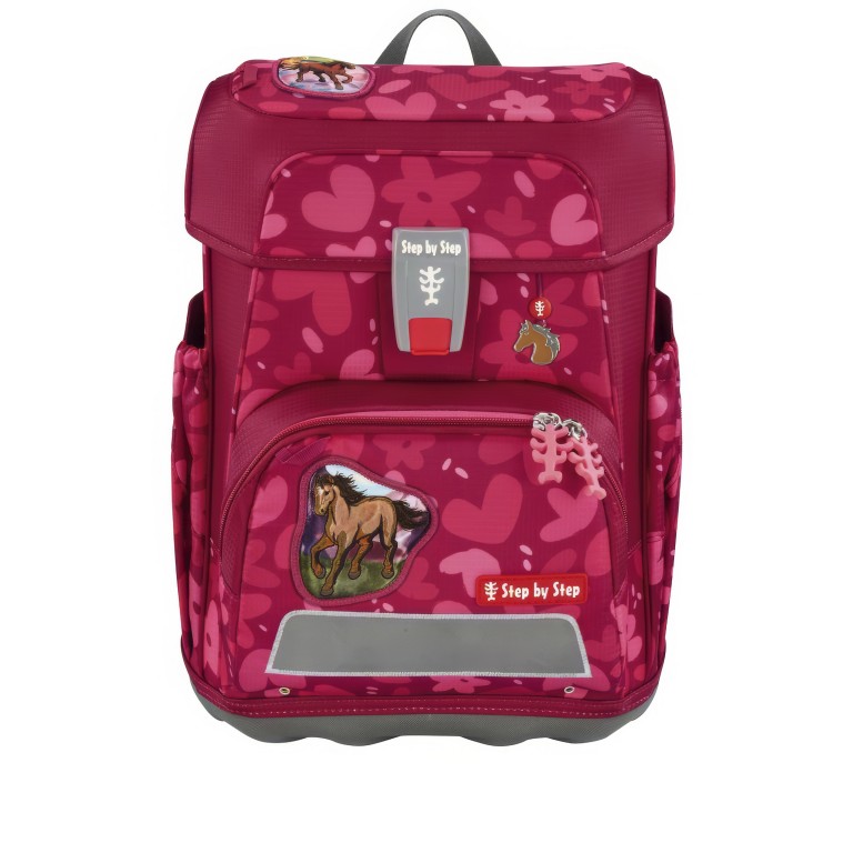 Schulranzen Cloud Set 5-teilig Wild Horse Nora, Farbe: rot/weinrot, Marke: Step by Step, EAN: 4047443539014, Abmessungen in cm: 28x37.5x20, Bild 2 von 14