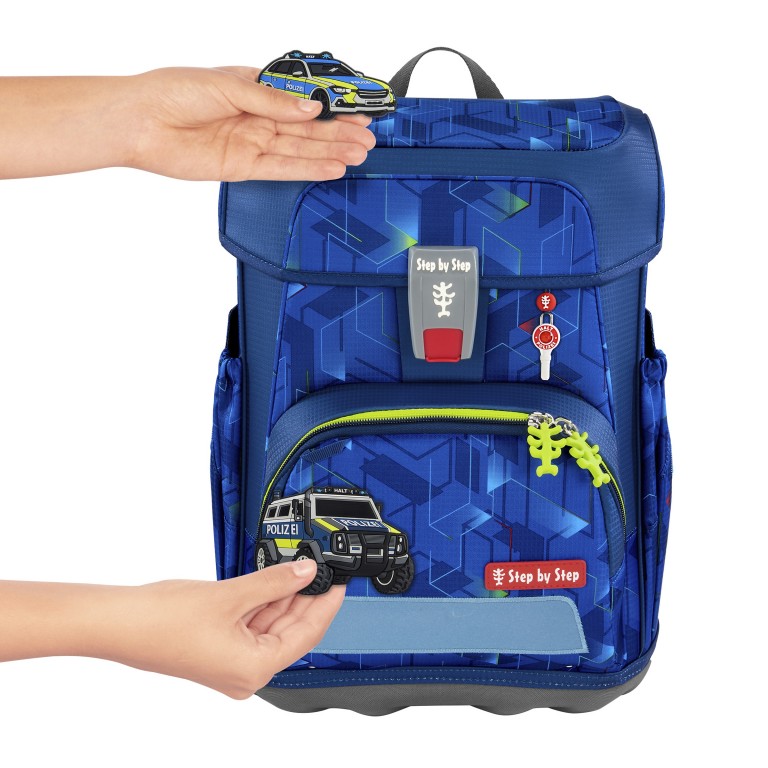 Schulranzen Cloud Set 5-teilig BLUE/Police Truck Charly, Farbe: blau/petrol, Marke: Step by Step, EAN: 4047443538987, Abmessungen in cm: 28x37.5x20, Bild 3 von 14