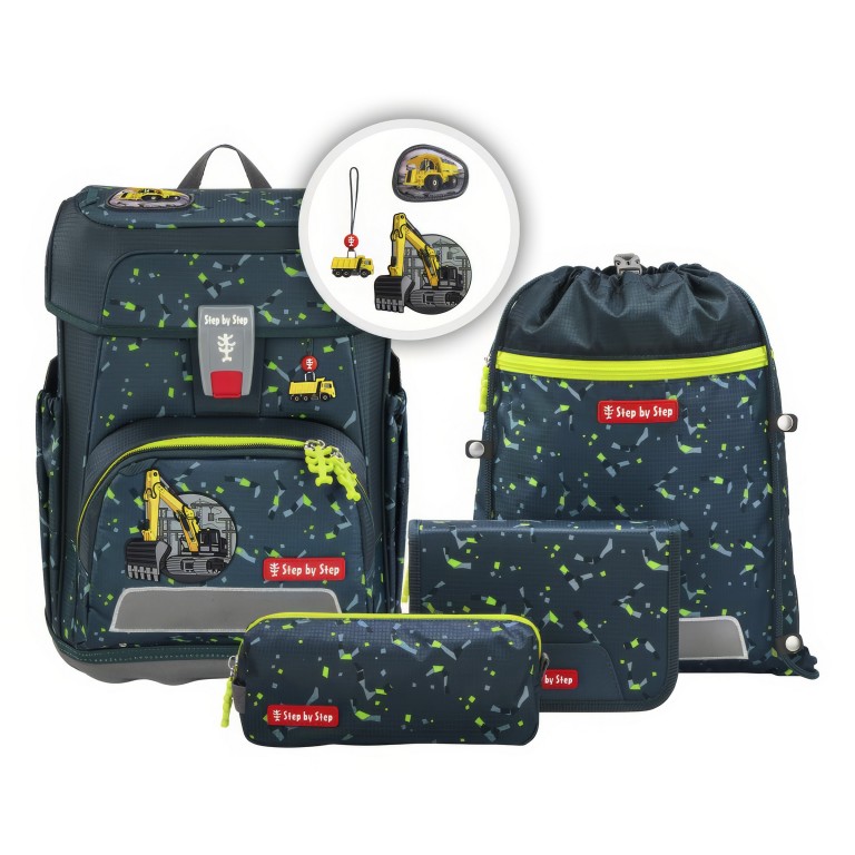 Schulranzen Cloud Set 5-teilig BAGGER/Bagger Rocco, Farbe: rot/weinrot, Marke: Step by Step, EAN: 4047443538994, Abmessungen in cm: 28x37.5x20, Bild 1 von 14