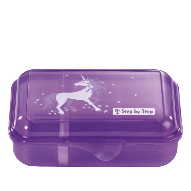 Brotdose Lunchbox Pretty Unicorn Nuala, Farbe: flieder/lila, Marke: Step by Step, EAN: 4047443380753, Abmessungen in cm: 17.7x12.9x5.9, Bild 1 von 2