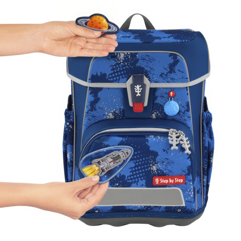 Schulranzen Cloud Special Edition Reflect Set 5-teilig Rocket Novo, Farbe: blau/petrol, Marke: Step by Step, EAN: 4047443539441, Abmessungen in cm: 28x37.5x20, Bild 3 von 16