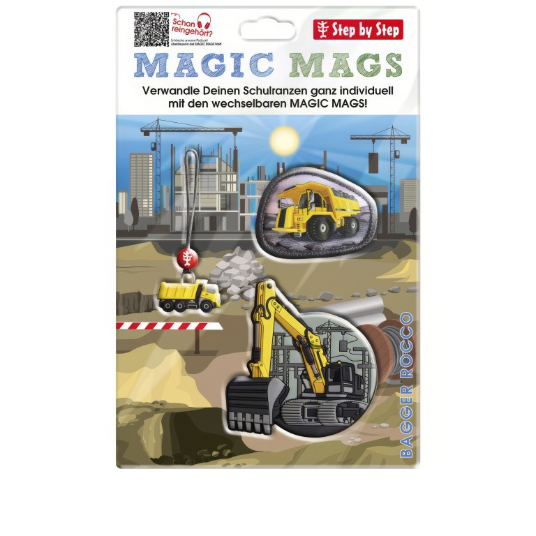 Sticker / Anhänger für Schulranzen Magic Mags Bagger Rocco, Farbe: rot/weinrot, Marke: Step by Step, EAN: 4047443539212, Bild 2 von 3