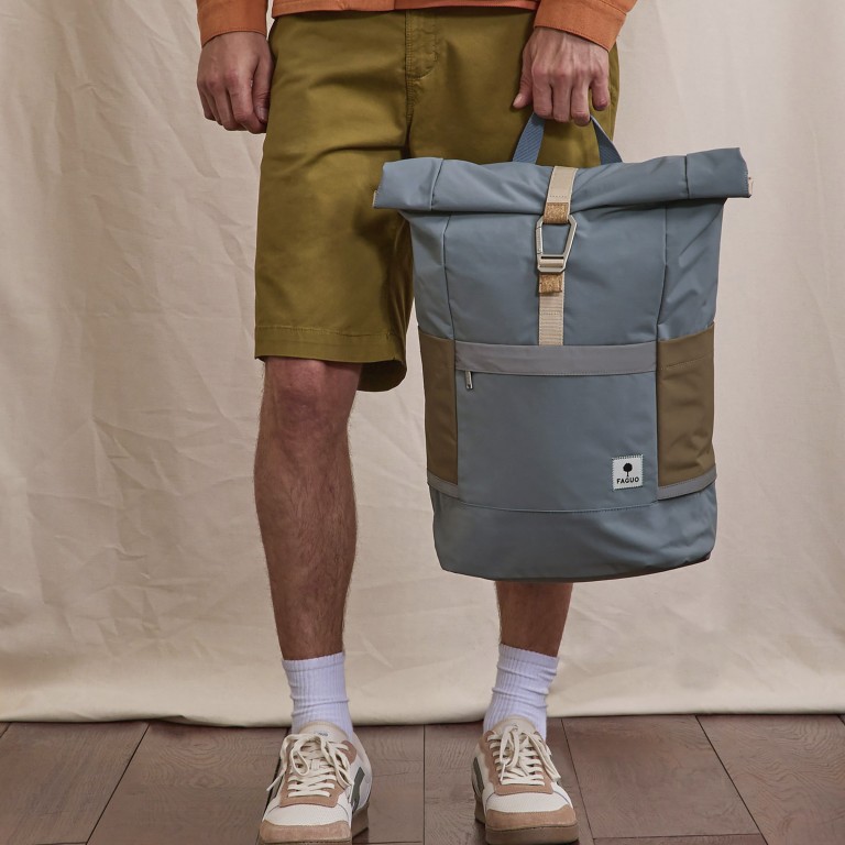 Rucksack Cycling mit Laptopfach 15 Zoll Medium Blue Melange, Farbe: blau/petrol, Marke: Faguo, EAN: 3666868072626, Abmessungen in cm: 28x46x12.5, Bild 5 von 6