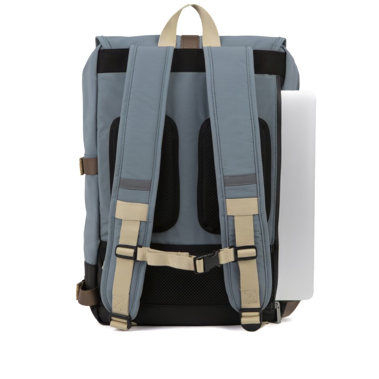 Rucksack Commuter mit Laptopfach 13 Zoll Medium Blue Melange, Farbe: blau/petrol, Marke: Faguo, EAN: 3666868072640, Abmessungen in cm: 27.5x43x11, Bild 2 von 7