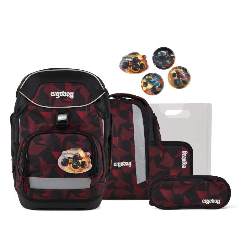 Schulranzen Pack Set 6-teilig Modell 2025 BLACK/UnaufhaltBär, Farbe: schwarz, Marke: Ergobag, EAN: 4057081218394, Abmessungen in cm: 28x40x25, Bild 1 von 7