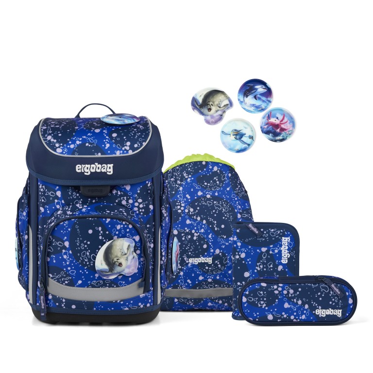 Schulranzen Cubo Set 5-teilig Modell 2026 OzeanBärwohner, Farbe: blau/petrol, Marke: Ergobag, EAN: 4057081219599, Abmessungen in cm: 28x39x25, Bild 1 von 7