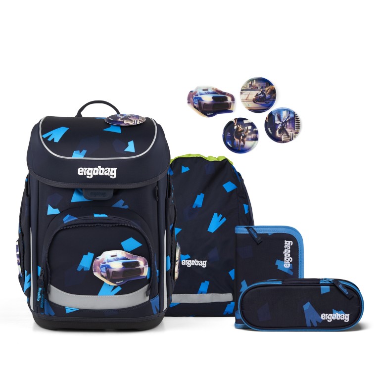 Schulranzen Cubo Set 5-teilig Modell 2026 VerfolgBärjagd, Farbe: blau/petrol, Marke: Ergobag, EAN: 4057081219490, Abmessungen in cm: 28x39x25, Bild 1 von 7
