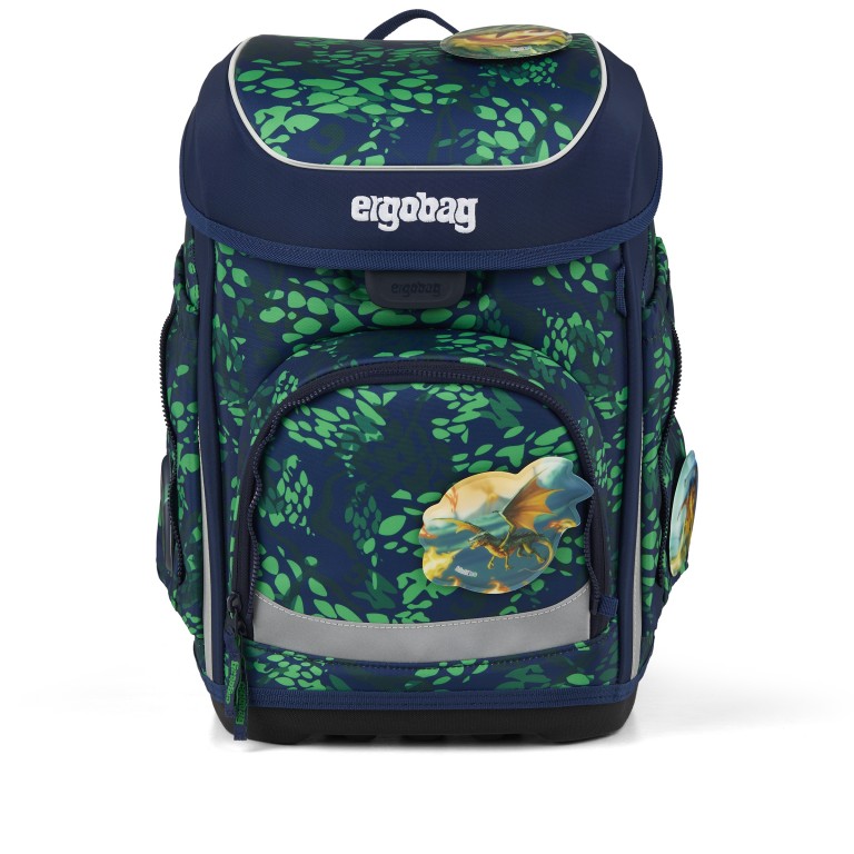 Schulranzen Cubo Set 5-teilig Modell 2026 DrachenbezwingBär, Farbe: blau/petrol, Marke: Ergobag, EAN: 4057081219551, Abmessungen in cm: 28x39x25, Bild 2 von 7