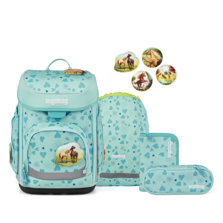 Schulranzen Cubo Set 5-teilig Modell 2026 ReitBärtraum, Farbe: grün/oliv, Marke: Ergobag, EAN: 4057081219575, Abmessungen in cm: 28x39x25, Bild 1 von 7