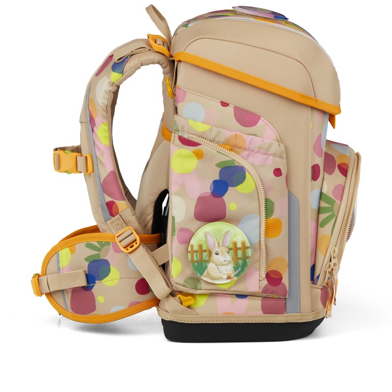 Schulranzen Cubo Set 5-teilig Modell 2026 FlowerpowBär, Farbe: beige, Marke: Ergobag, EAN: 4057081219483, Abmessungen in cm: 28x39x25, Bild 4 von 7