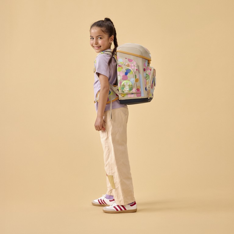 Schulranzen Cubo Set 5-teilig Modell 2026 FlowerpowBär, Farbe: beige, Marke: Ergobag, EAN: 4057081219483, Abmessungen in cm: 28x39x25, Bild 7 von 7