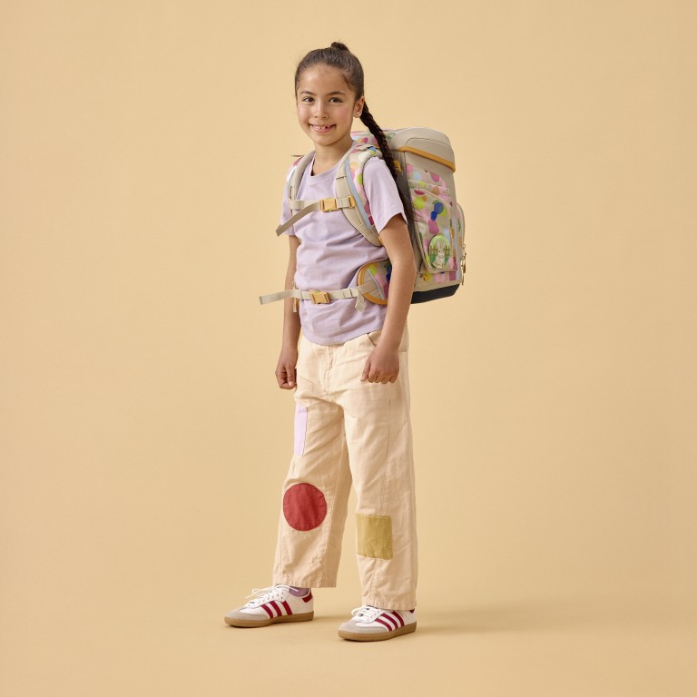 Schulranzen Cubo Set 5-teilig Modell 2026 FlowerpowBär, Farbe: beige, Marke: Ergobag, EAN: 4057081219483, Abmessungen in cm: 28x39x25, Bild 6 von 7