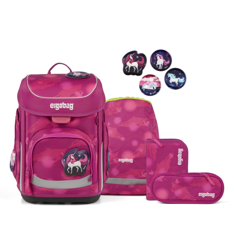 Schulranzen Cubo Set 5-teilig Modell 2026 MondzauBär, Farbe: rosa/pink, Marke: Ergobag, EAN: 4057081223565, Abmessungen in cm: 28x39x25, Bild 1 von 7