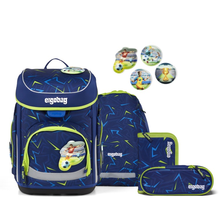 Schulranzen Cubo Color Flash Edition Set 5-teilig Modell 2026 SpitzenreitBär, Farbe: blau/petrol, Marke: Ergobag, EAN: 4057081219476, Abmessungen in cm: 28x39x25, Bild 1 von 7
